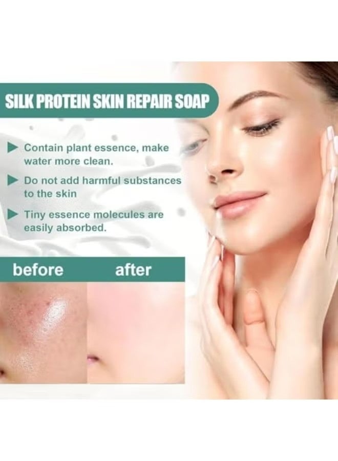 Milky Gluta White Soap, Goat Milk & Milk Extract, Korean Gentle Brightening Face & Body Soap, Deep Cleansing Exfoliating Bar for Smooth, Radiant Skin - Image 3
