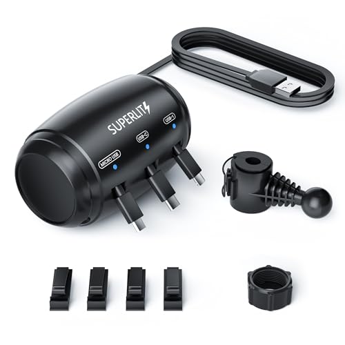 Superlit 3-in-1 Retractable Backseat Car Charger – Headrest Mount Charging Station for Uber, Lyft and Rideshare Drivers, Fast Multi USB Charging Device for Passengers Compatible with All Phones - Image 2