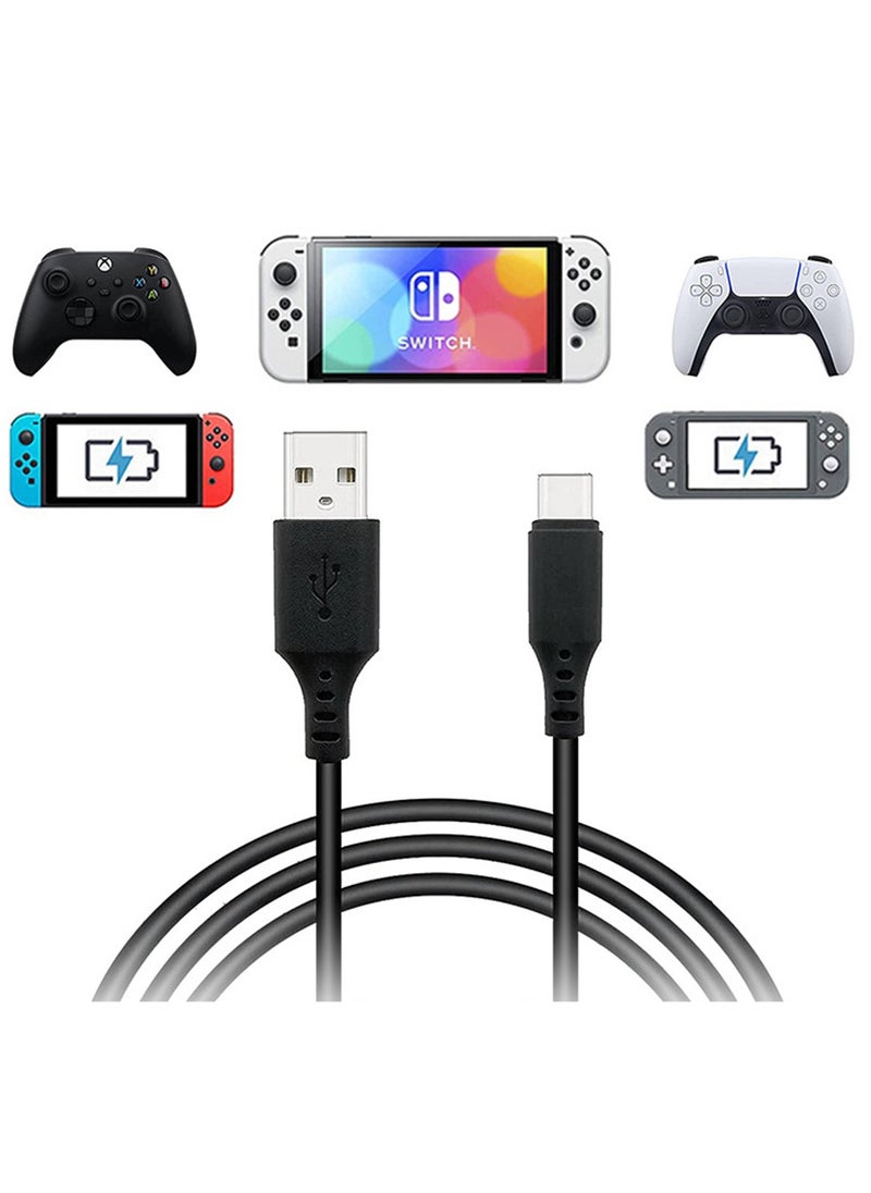 Youque USB A to Type C Fast Charging Cable for Switch OLED/Switch/Switch PRO/PS5/Xbox Series X 3M Black  - Image 1