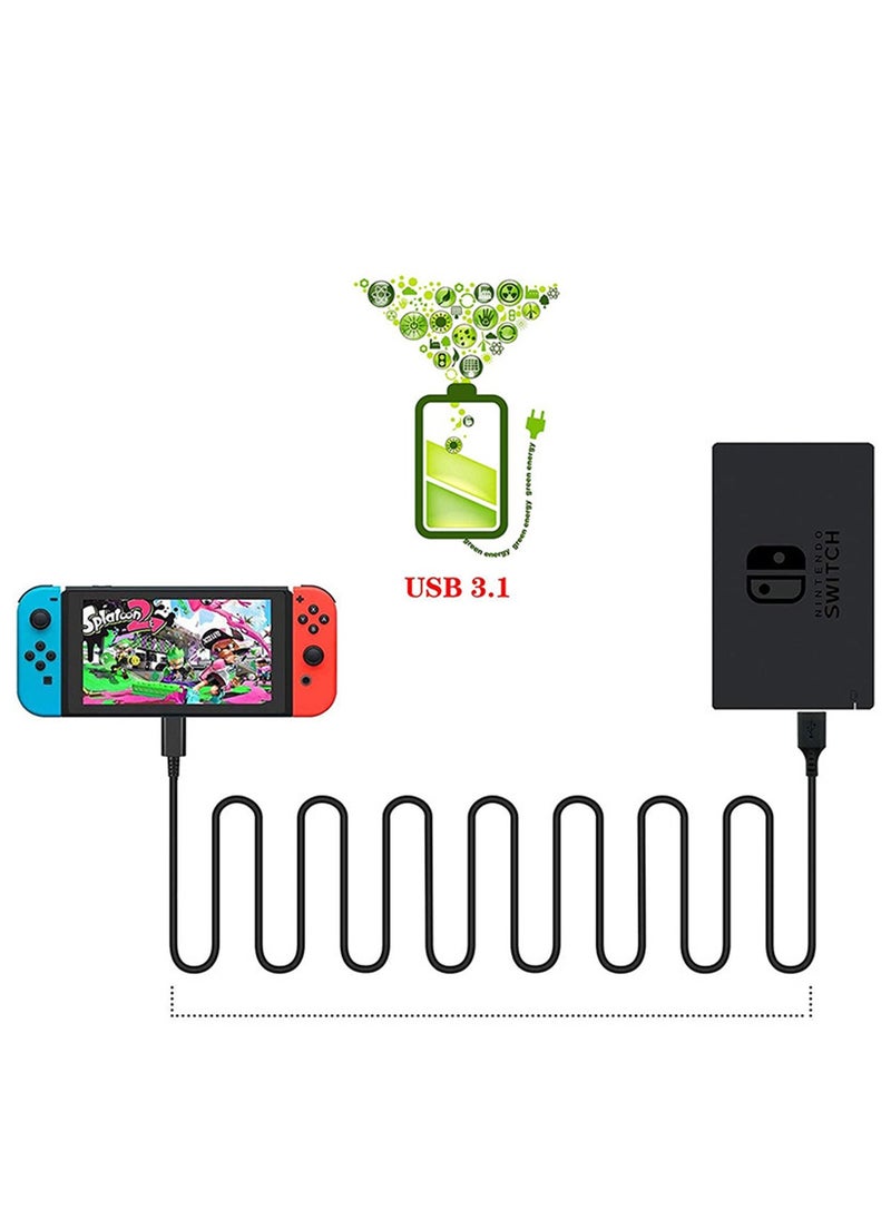 Youque USB A to Type C Fast Charging Cable for Switch OLED/Switch/Switch PRO/PS5/Xbox Series X 3M Black  - Image 4