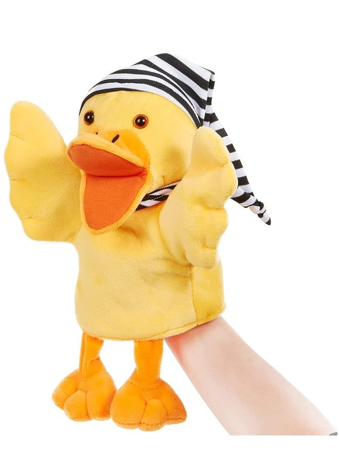 Duck Hand Puppet Vivid Plush Interactive Toy Yellow Hand Puppet with Movable Mouth Hand Puppets for Kids All Ages 12.5 inches Duck - Image 1