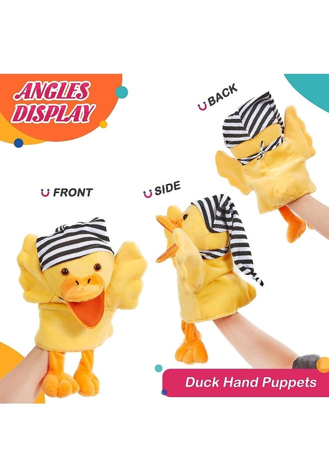 Duck Hand Puppet Vivid Plush Interactive Toy Yellow Hand Puppet with Movable Mouth Hand Puppets for Kids All Ages 12.5 inches Duck - Image 2