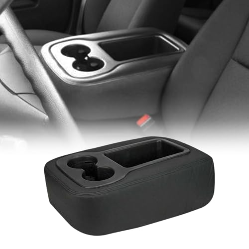 FZJDSD Black Jump Seat Armrest Cover Compatible with Chevy Silverado Tahoe Avalanche Suburban GMC Sierra Yukon Yukon XL 2007 2008 2009 2010 2011 2012 2013 2014 Center Console Cover with Zipper Design