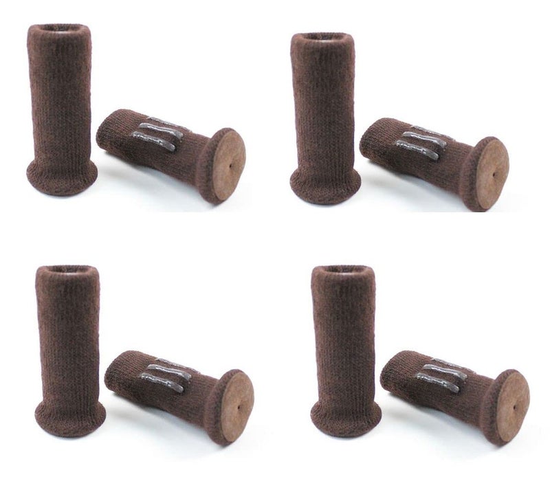 NancyProtectz Felt Bottom NancyProtectz Chair Leg Floor Protectors Patented with Rubberized Grips and Double Layer Felt Pads Chocolate Brown Furniture Sock Covers for Hardwood Floor Protection