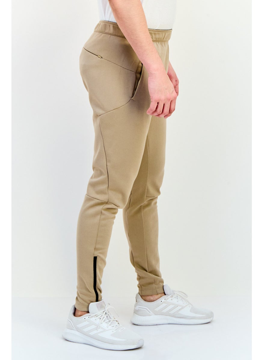 Reebok Men Sportswear Fit Drawstring Training Track Pants, Tan  - Image 4