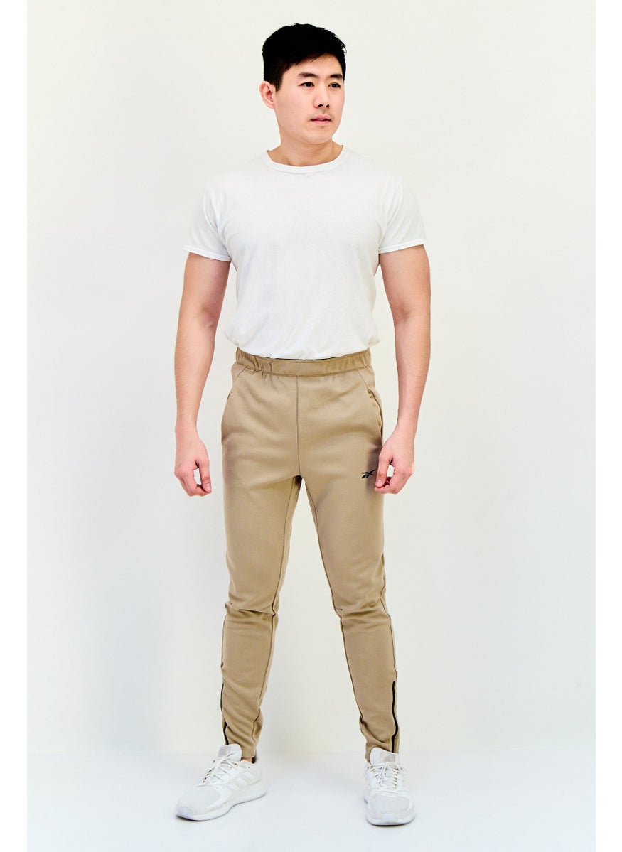 Reebok Men Sportswear Fit Drawstring Training Track Pants, Tan  - Image 3
