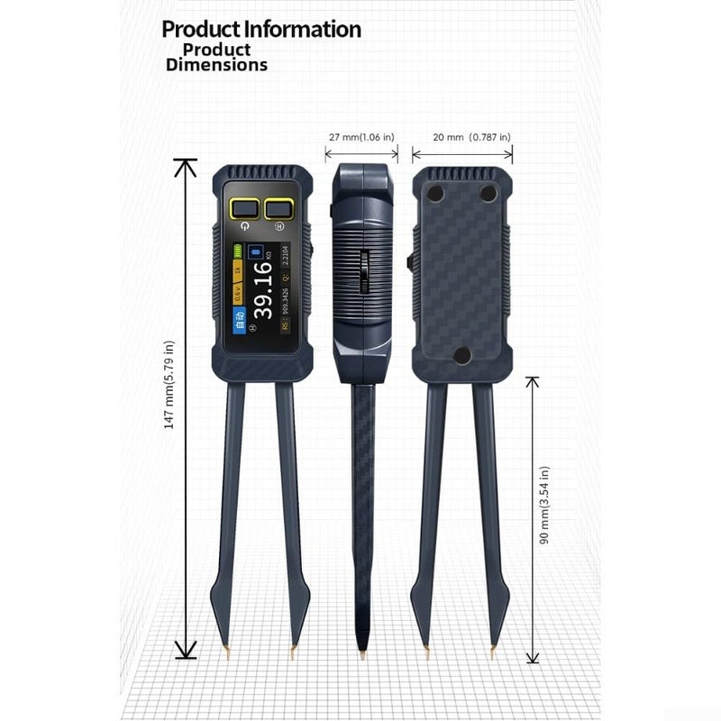 SMD LCR Meter with Capacitance Resistance Inductance Test and Rechargeable Type C Battery Black - Image 3