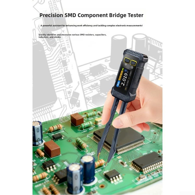SMD LCR Meter with Capacitance Resistance Inductance Test and Rechargeable Type C Battery Black - Image 4