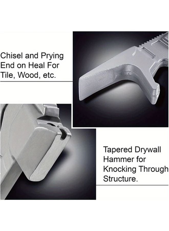 15 Inch Multi Function Demolition Tool Pry Bar Hammer Chisel Wrecking Bar Nail Puller 1 Set - Image 5