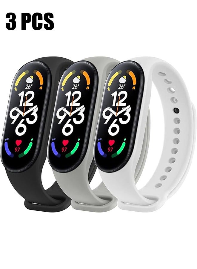 HY Bands Compatible with Xiaomi Mi Band 7 Replacement Strap Women Men, Soft Silicone Sport Strap for Xiaomi Mi Band 7 Bands Wristband Accessories (3pcs)  - Image 1