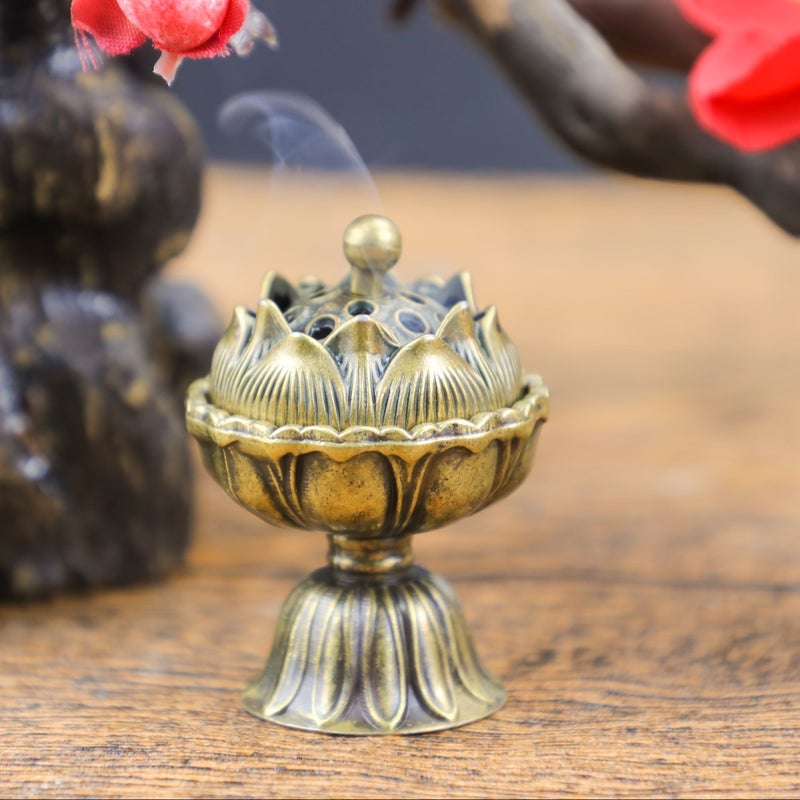 Zinc Alloy Ancient Charm Incense Holder 5pcs Gu Yun Bao Lian Incense Burner For Stick Tablet Tower Incense Zen Home Decor Feng Shui Vintage Chinese Style - Image 2