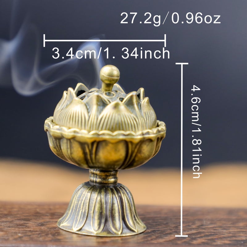 Zinc Alloy Ancient Charm Incense Holder 5pcs Gu Yun Bao Lian Incense Burner For Stick Tablet Tower Incense Zen Home Decor Feng Shui Vintage Chinese Style - Image 3