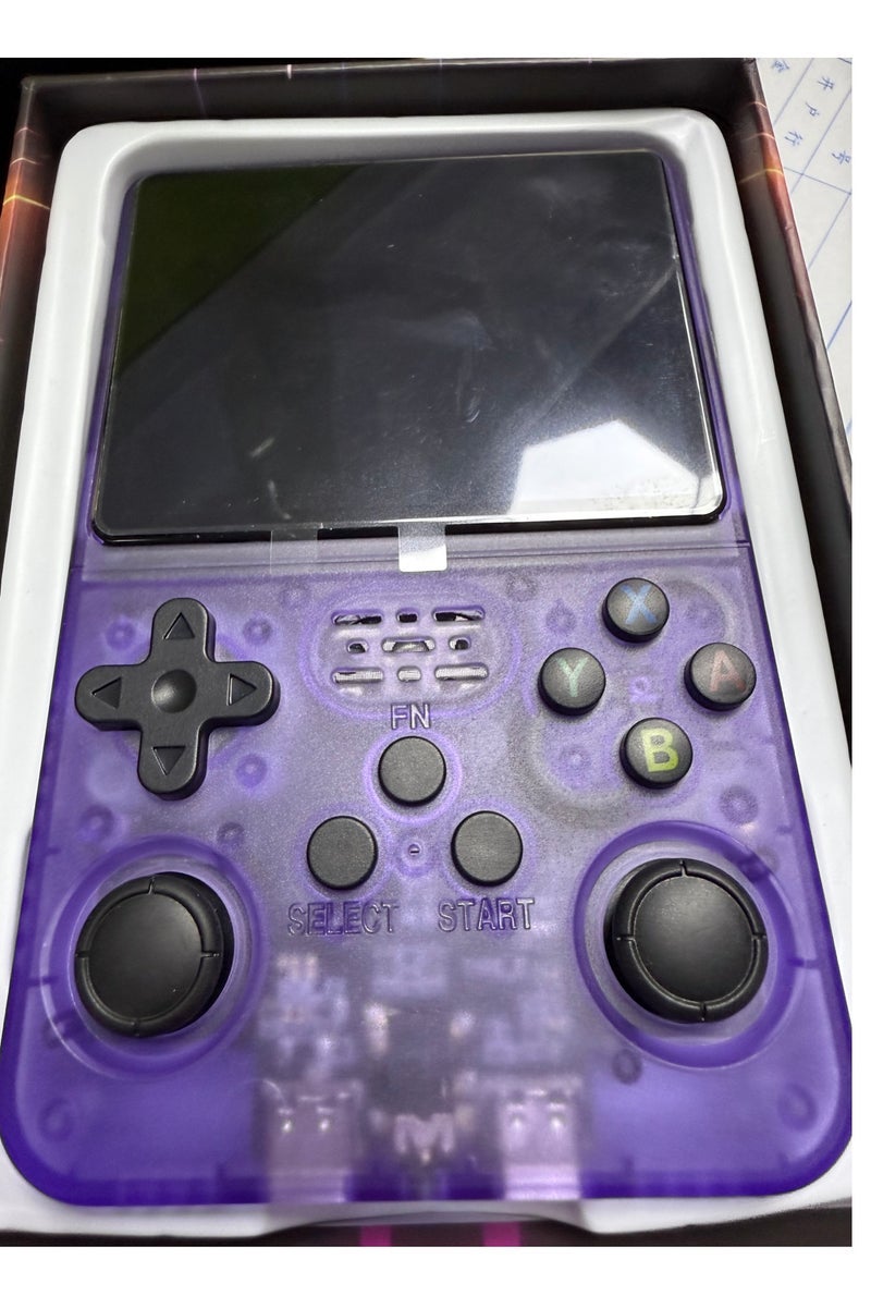 JAJEEK J36 Ultra Game Console 3.5 Inch Portable Retro Game Console Built-in 20000+ Games With 64GB Memory Card Video Games Console 20+ Supported Simulator Platform 3000mAh Battery IPS Screen Toys And Games For Kids And Adults Transparent Purple - Image 3