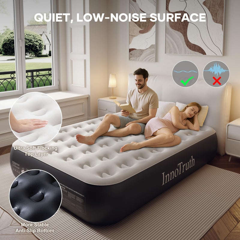 InnoTruth Queen Camping Air Mattress with Built-in Pump, Inflatable Blow up Mattress for Home & Guests, Family Choice Award Winner, 13" Raised Colchones Inflables Air Bed, Ideal for Travel & Outdoor - Image 2