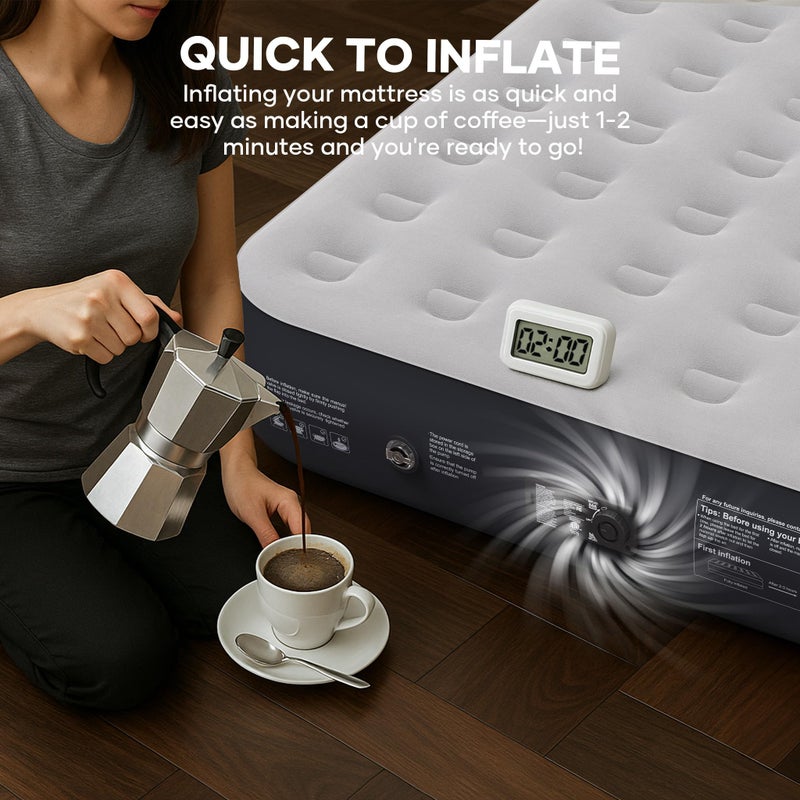 InnoTruth Queen Camping Air Mattress with Built-in Pump, Inflatable Blow up Mattress for Home & Guests, Family Choice Award Winner, 13" Raised Colchones Inflables Air Bed, Ideal for Travel & Outdoor - Image 5