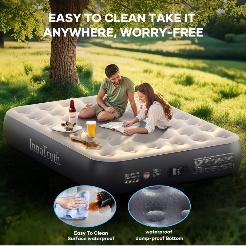 InnoTruth Queen Camping Air Mattress with Built-in Pump, Inflatable Blow up Mattress for Home & Guests, Family Choice Award Winner, 13" Raised Colchones Inflables Air Bed, Ideal for Travel & Outdoor - Image 3