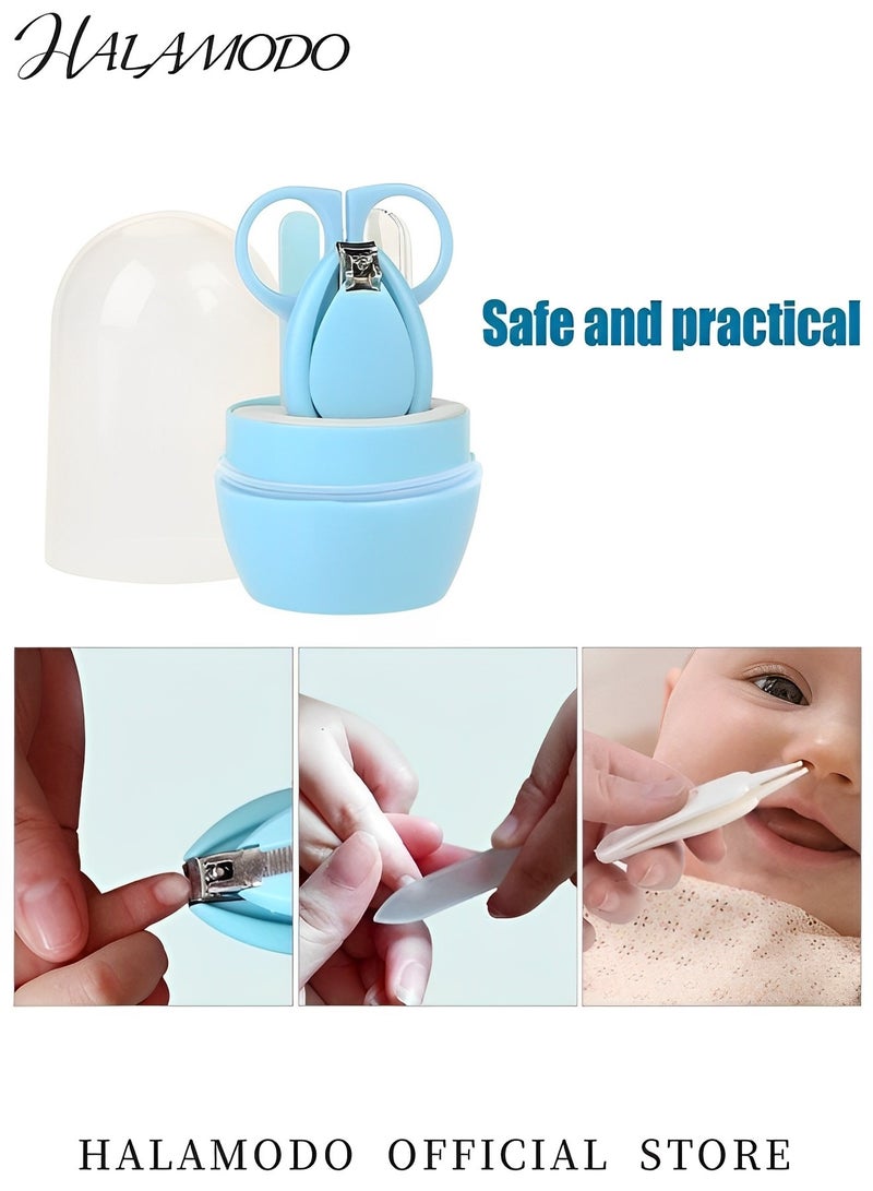 HALAMODO 4PCS Baby Nail Clippers Set of Nail Clipper & Scissor & Tweezer Fingernail & Nail File & Toenail File Kit Essential Daily Grooming Kit Nail Care Set with Case for Newborn & Infant & Toddler - Image 2