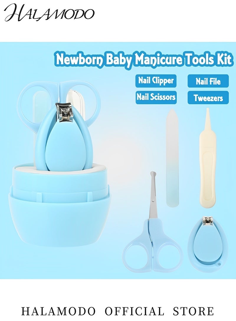 HALAMODO 4PCS Baby Nail Clippers Set of Nail Clipper & Scissor & Tweezer Fingernail & Nail File & Toenail File Kit Essential Daily Grooming Kit Nail Care Set with Case for Newborn & Infant & Toddler - Image 3