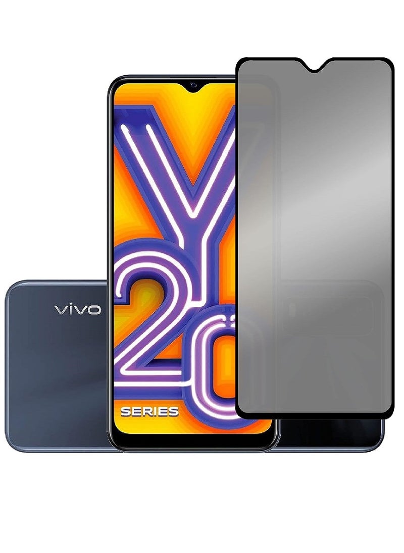 Super حماية شاشة زجاجية مقسّاة مضادة للتجسس مصممة لجهاز vivo Y20i تغطية كاملة للشاشة وخالية من الفقاعات - Image 1