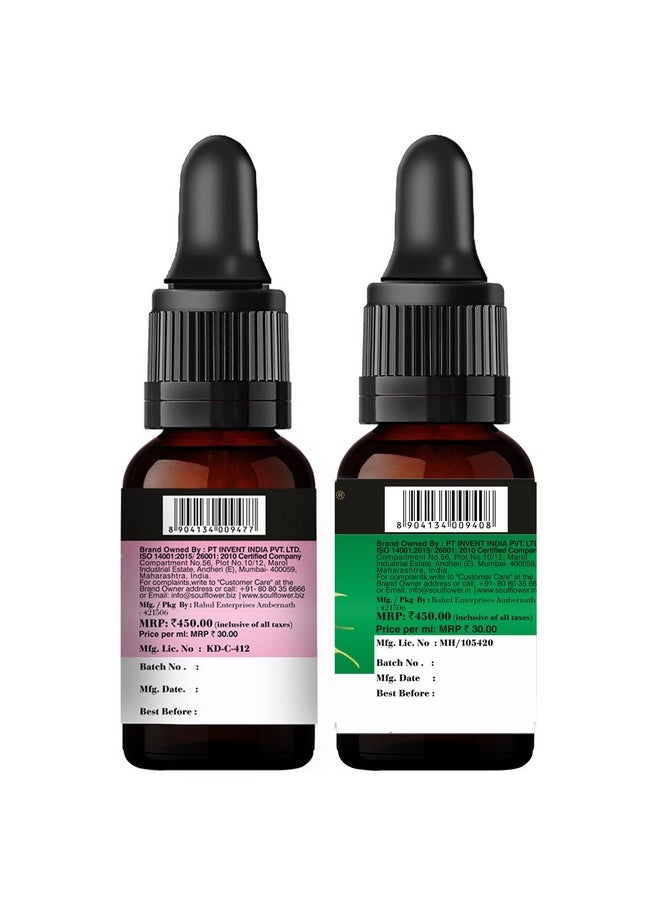 Soulflower Rosemary Essential Oil & Eucalyptus Essential Oil For Hair Growth, Hair Fall Control And Nourishment, Skin Care | 100% Pure, Naural, Organic Certified & Undiluted | Pack Of 2, 15Ml Each  - Image 2