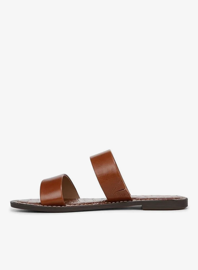 Sam Edelman BROWN Gala Double Strap Slide Sandal for Women | Best Price UAE