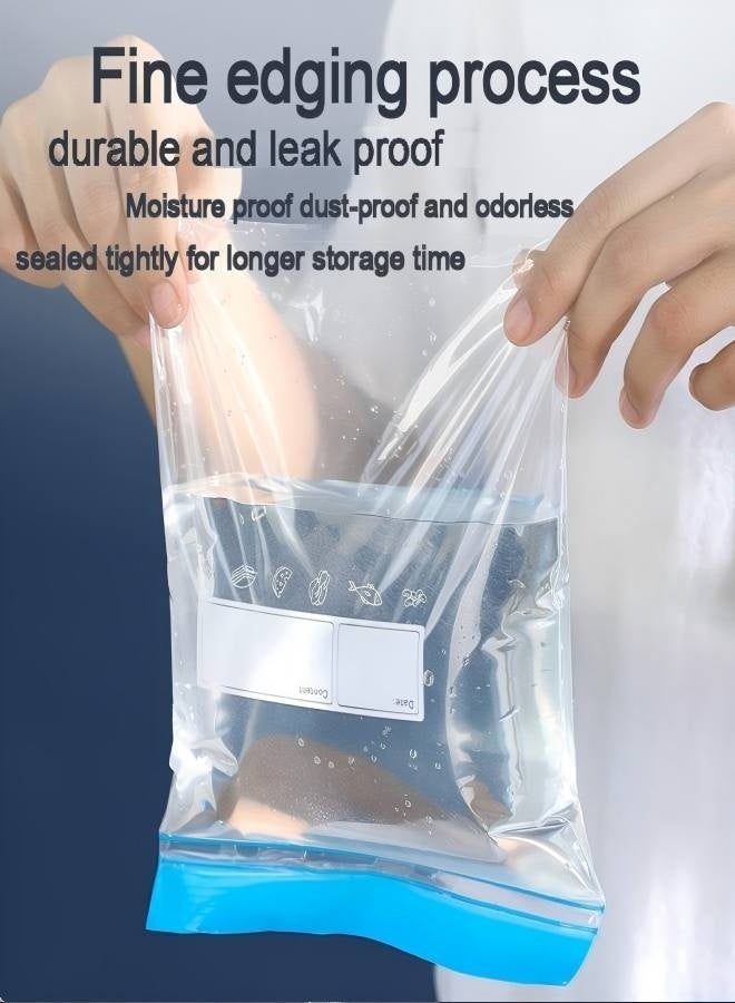 Freezer Bags, 70 Pcs Ziplock Bags Food Reusable Sandwich Bags Zip Seal Food Bags, BPA Free Zip Lock Bags, Food Storage Freezer Bags for Fruits,Meat,Grains,Vegetables,Candies (3 Sizes) - Image 2
