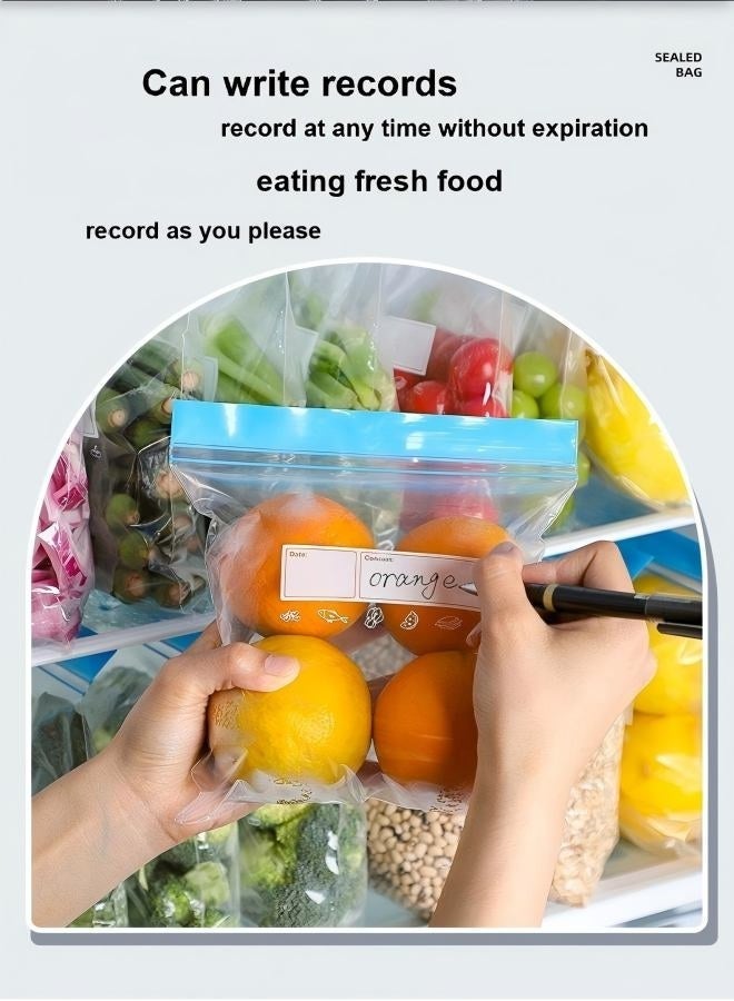 Freezer Bags, 70 Pcs Ziplock Bags Food Reusable Sandwich Bags Zip Seal Food Bags, BPA Free Zip Lock Bags, Food Storage Freezer Bags for Fruits,Meat,Grains,Vegetables,Candies (3 Sizes) - Image 5