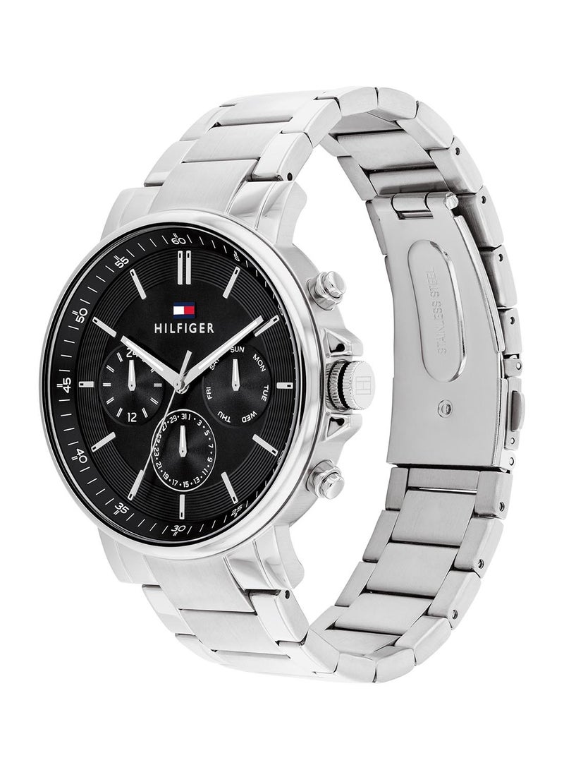 TOMMY HILFIGER ساعة تومmy هيلفيغر التناظرية المستديرة للرجال بحالة سوداء - 1710667 - Image 1