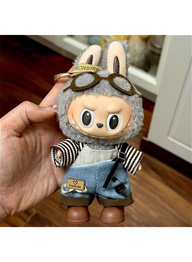 Arabest Compatible with 17cm (6.7in) POP MART Labubu Dolls, Personality Style with Hoodie and Jeans(No Doll Included) (1)