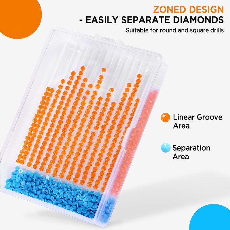 Zefy 45pcs Stackable Diamond Art Storage Trays, 2-in-1 Diamond Painting Containers Trays with 447 Colors Labels Stickers, Diamond Art Accessories for Gems Drills Dots - Image 5