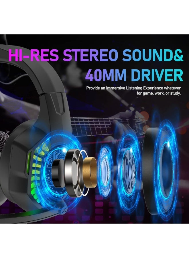 power zone PZ-2000 RGB Gaming Headset with Noise-Cancelling Microphone, Hi-Fi Stereo Sound, RGB Lighting Effects, Comfortable Over-Ear Design & Multi-Platform Compatibility - Image 3