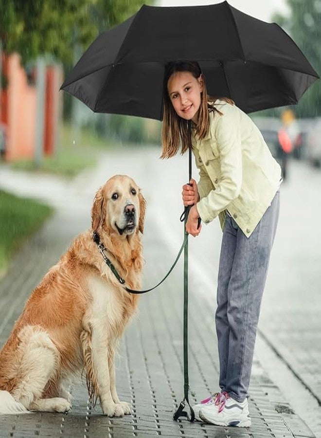 MAHNTMART مظلة MAHNTMART ثلاثية الطي للمطر مع خاصية الفتح والإغلاق التلقائي، مناسبة للنساء والرجال (أسود) - Image 2