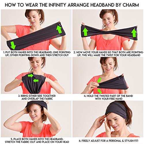 Charm Mens Head Wraps Elastic Bandana - Japanese Headband Workout Women Hair Brown - Image 2