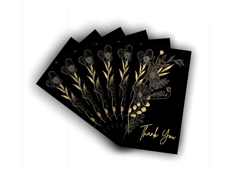 Bleus Thank You Card (Pack of 50), Size- 3.5x2 inch, One Side Blank for Notes, Elegant Greeting Cards for Gifting, Notes & Occasions, Whishing, (Floral 11) - Image 1