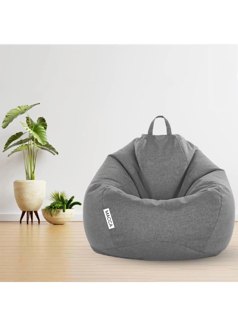 MACCA MACCAXL Faux Leather Bean Bag Filled with Beans Grey 