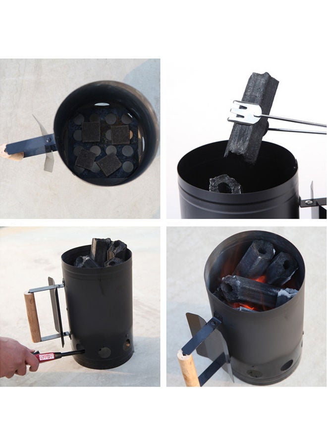 إسكدنيا أسطوانة شواء من الكربون والفحم مُناسبة للأماكن الخارجية 11.4 x 6.9 x 6.9بوصة - Image 3