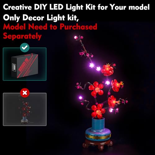 LocoLee Light Compatible with Lego Plum Blossom 10369 Botanical Collection No Models Only Light Creative Lighting Set Accessories Compatible with Lego 10369 Icons Flowers Plum Blossom Set - Image 5