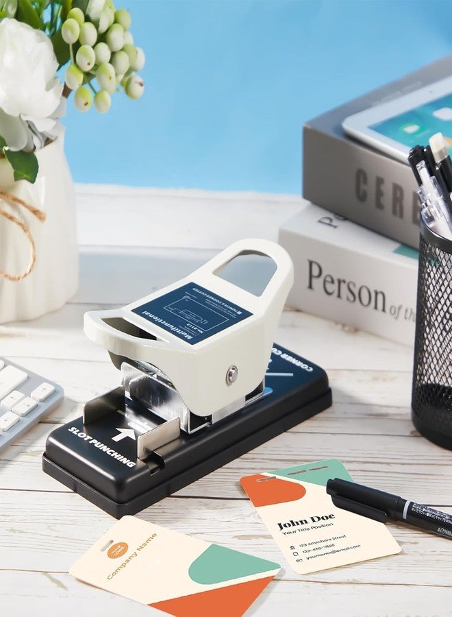 Dotpot 2 in 1 R5 Card Corner Cutter and 3 x 13mm Slot Hole Punch Dual Use Hand Holder Slot Flat Hole Punch DIY Corner Round Punch Corner Rounder for PVC ID Card, Name Tag, Photo Paper - Image 5