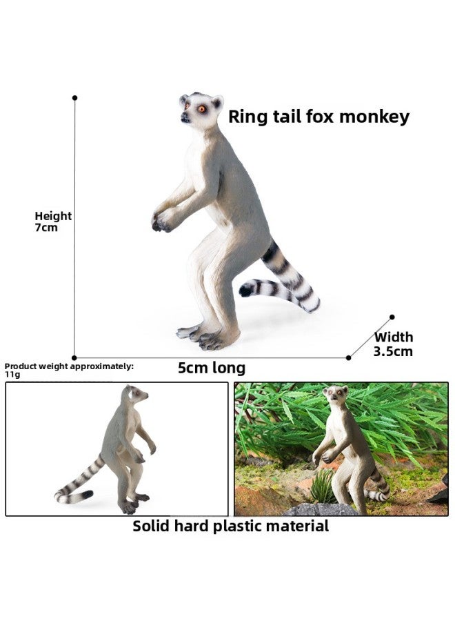 Children's Simulation Animal Model Toy With Baby Meerkat Standing Meerkat Meerkat Meerkat Meerkat Meerkat Meerkat Smoket Beaver Ornaments-Color:M-3395 Ring Tail Fox Monkey  - Image 1
