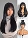 GORGIUS Layered Wigs with Bangs Ready to Go Straight Wig with Bangs 22 Inch Put On Go Black Bang Wigs Crafted with Style-Archive Synthetic Fiber Natural Pre-Plucked Hairline - Image 2