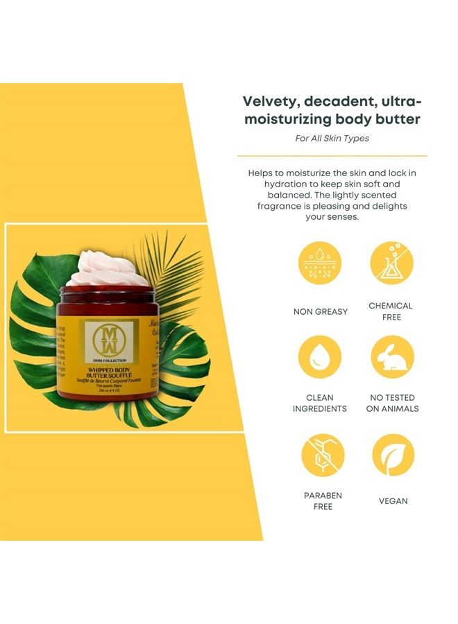 OMM Collection Natural Whipped Body Butter Soufflé For Dry & Sensitive Skin - Whipped Shea Butter Infused By Vitamin E & A, Mango Butter & Cacao Butter - Hydrating & Moisturizing - Vegan - Image 3