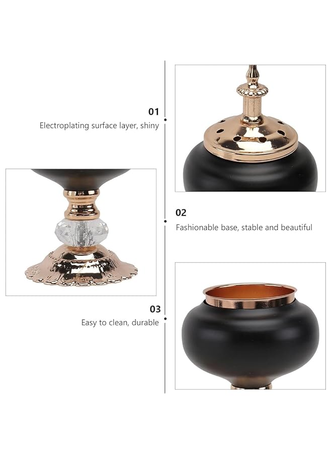 إيروريكس مبخرة معدنية حامل بخور فني من الحديد مع غطاء مبخرة راتنج اللبان مبخرة فحم هدية الترحيب بالمنزل للتأمل واليوغا وديكور المنزل - Image 4