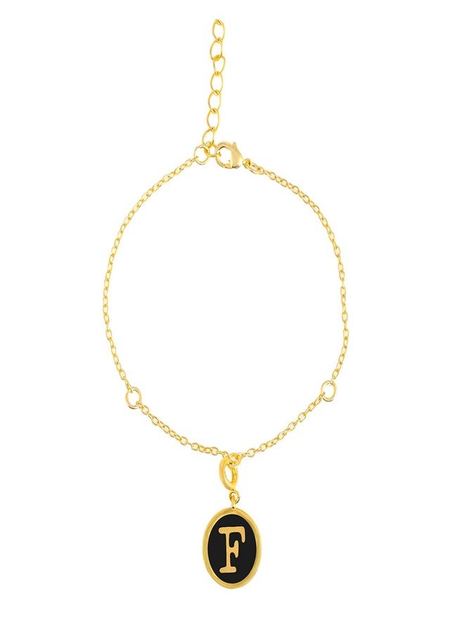 VOYLLA Valentine's Day Collection Alphabet F Black Enamel Charm|Valentine Gift For Her|Gift For Wome|Gift For Her| - Image 4