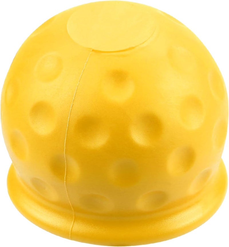 Rumyve 1-Piece Trailer Hitch Ball Cover - Abrasion-Resistant and Dust-Proof - Soft Rubber Tow Bar Cover 50mm (Yellow) Care processed raw material - Image 1