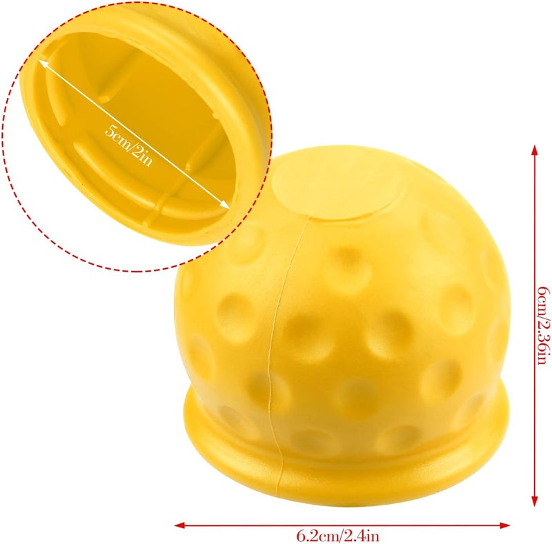 Rumyve 1-Piece Trailer Hitch Ball Cover - Abrasion-Resistant and Dust-Proof - Soft Rubber Tow Bar Cover 50mm (Yellow) Care processed raw material - Image 2
