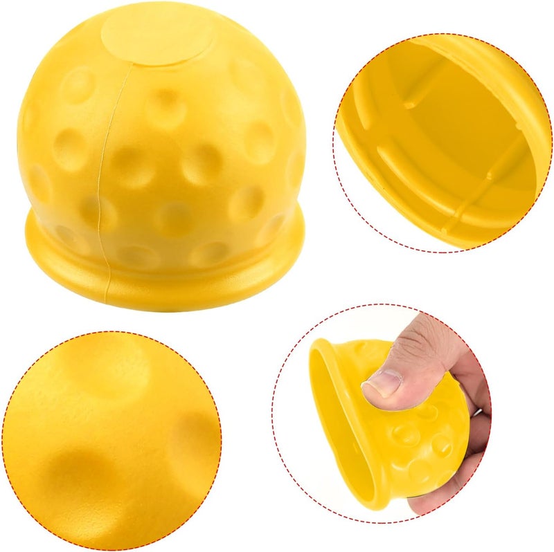 Rumyve 1-Piece Trailer Hitch Ball Cover - Abrasion-Resistant and Dust-Proof - Soft Rubber Tow Bar Cover 50mm (Yellow) Care processed raw material - Image 3
