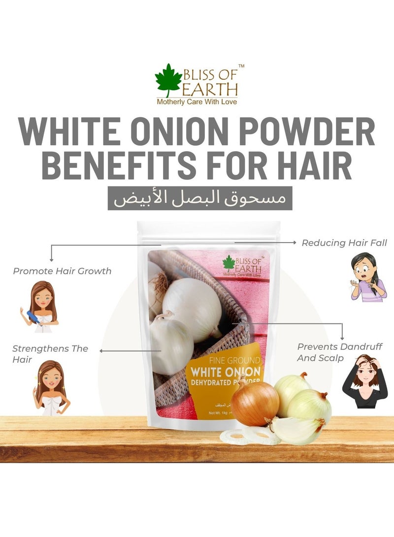 BLISS OF EARTH 35.5 oz Dehydrated White Onion Powder Organic Great for Cooking Seasoning & Hair Grow 1KG - Image 3