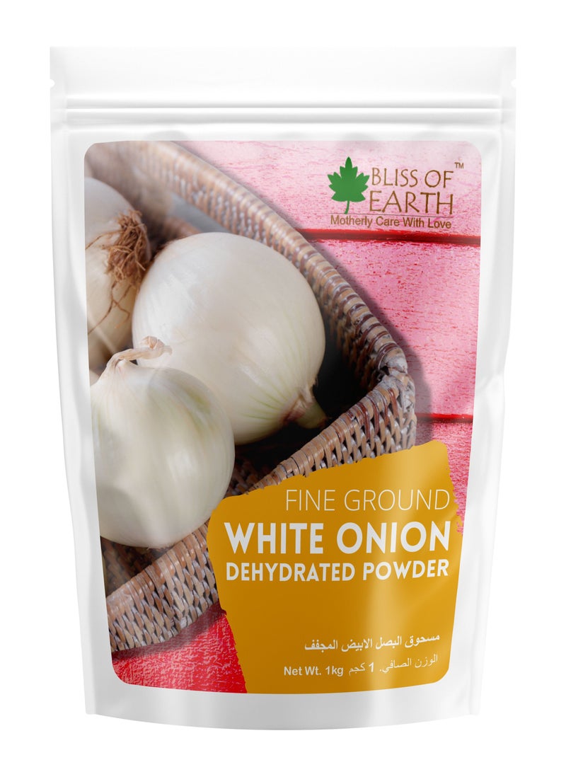 BLISS OF EARTH 35.5 oz Dehydrated White Onion Powder Organic Great for Cooking Seasoning & Hair Grow 1KG - Image 1