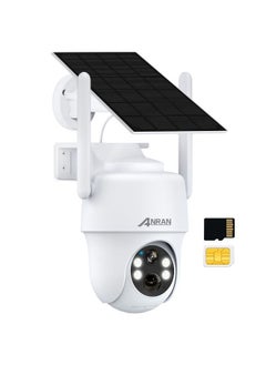 4G Sim Card Solar Wireless Outdoor Camera PTZ 350° View 3MP Color Night Vision AI Motion Detection Compatible with Alexa
