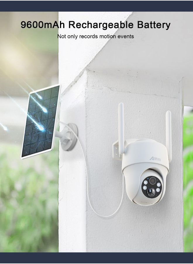 ANRAN - 4G Sim Card Solar Wireless Outdoor Camera PTZ 350° View 3MP Color Night Vision AI Motion Detection Compatible with Alexa - Image 1